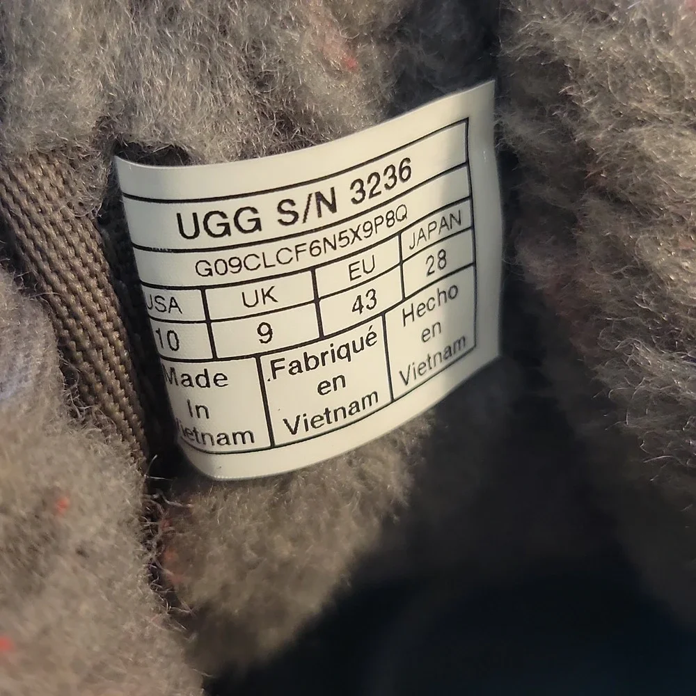 Ugg Neumel Mens Size 10 Gray Suede Fur Lined Ankle Chukka Boots #3236